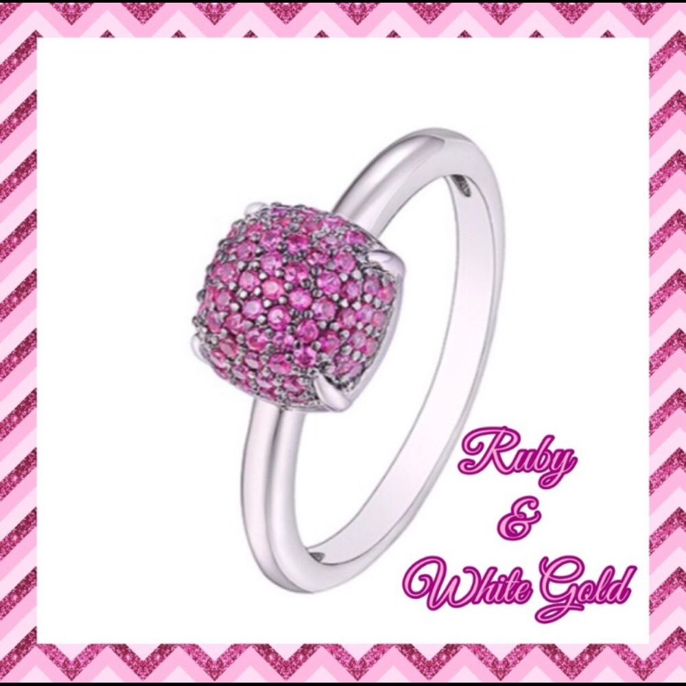 10$ OFF! NWT- Ruby and white gold square ring